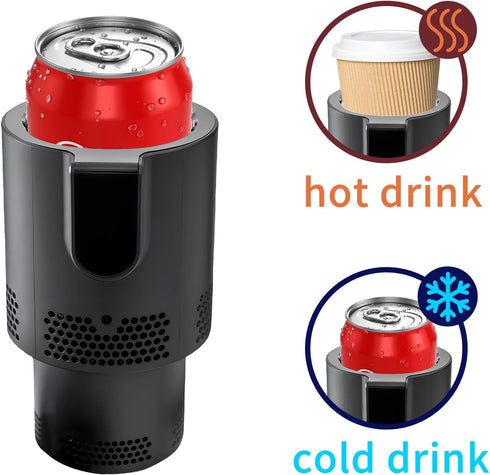 2 1 Car Cup Heater,Portable Warmer and Colder Auto Car Cup, LED Smart in Coffee Cup, Practical Car Refrigerator Cooler
