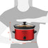 Elite Gourmet MST-275XR# Electric Oval Slow Cooker, 2 Quart, Metallic Red, Dishwasher Safe Glass Lid