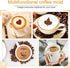 46 Coffee Stencils + 2 Steel Mesh Powder Shaker, Magnoloran Valentine's Day Stencils for Cookies, Baking Painting Mold