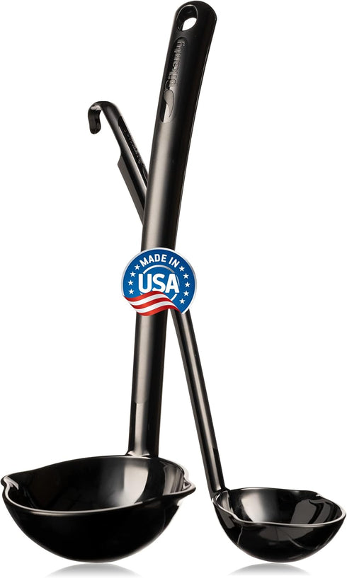 Soup and Sauce Ladle Set of 2, Durable Heat-Resistant Kitchen Utensils, Made in USA, Dishwasher Safe