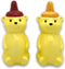 Ceramic Honey Bear Salt and Pepper Shakers Set - Yellow and Red Glazed Decorative Kitchen Condiment Dispenser