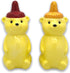 Ceramic Honey Bear Salt and Pepper Shakers Set - Yellow and Red Glazed Decorative Kitchen Condiment Dispenser