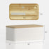 AUGOHCMIL Countertop Bread Box for Kitchen - Metal Bread Storage with Bamboo Cutting Board Lid & Bread Knife, Corner