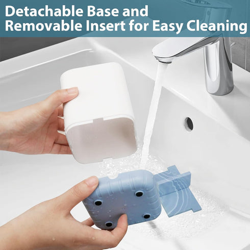 Boperzi Toothbrush Holders for Bathrooms Countertop Organizer, Toothbrush and Razor Holder Drainage, Anti-Slip Kids Toothbrush and Toothpaste Holder Caddy for Electric Toothbrush, Shower, Vanity blue by Boperzi