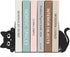 Cenjeery Peeking Cat Metal Bookends Set of 2 with Wider Base, Cute Decorative
