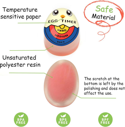 Color-Changing Egg Timer for Perfect Boiled Eggs - Tricolor
