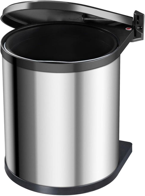 Hailo Compact-Box M Trash Can - 4 Gallon, Lid-Lift, Small Kitchen Bin, Stainless Steel