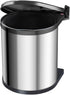 Hailo Compact-Box M Trash Can - 4 Gallon, Lid-Lift, Small Kitchen Bin, Stainless Steel