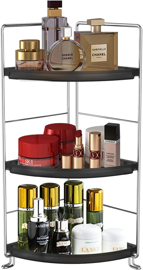 3-Tier Corner Bathroom Sink Countertop Organizer Storage Shelf Stackable Organizer for Cosmetics,