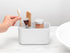 Brabantia Renew Bathroom Caddy (White), Compartments for Toothbrushes, Soap, Nonslip Base with Drainage Holes