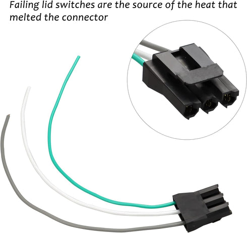 Lid Switch Connector Wire Harness for WP2172937, 2172937, AP6005924, 6005924, PS1173898