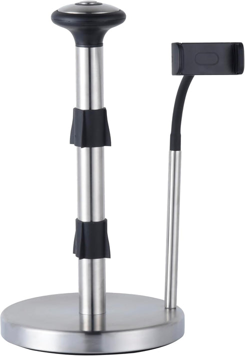 Paper Towel Holder, Standing Weighted Base Non-Slip Stainless Steel Dispenser for Kitchen Countertop and Tabletop