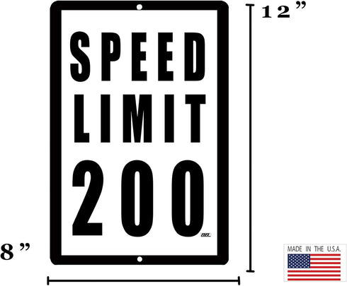 Rogue River Tactical Funny Mechanic Metal Tin Sign, 12x8 Inch Wall Décor for Man Cave Bar Speed Limit 200 MPH