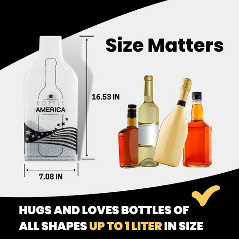 Bottle America Triple-Layer Reusable Wine Travel Protector Sleeves for Glass Bottles, 3 Pack with Bubble Wraps