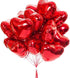 Finypa 25pcs Red Heart Shape Foil Mylar Balloons 18" for Valentine's Day, Birthday Party, Wedding Decor, Engagement