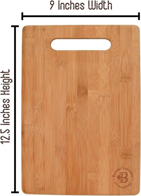 Bamboo Cutting Board, Wooden Kitchen Chopping Board for Food Prep, 12.5" x 9" for Carving Meat and Vegetables