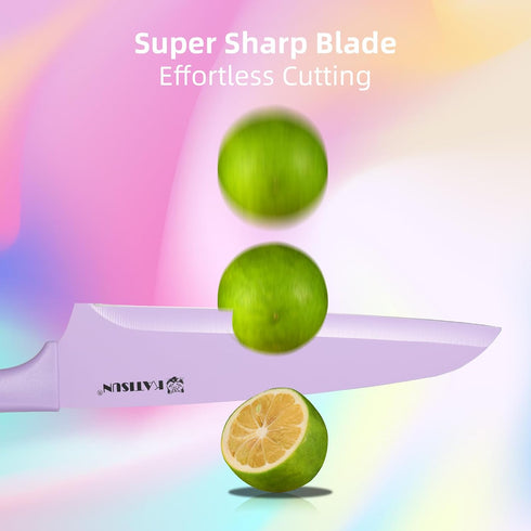 Knife Set with Kitchen Cutting Board, 30 Piece Colour Coding Stainless Steel Boxed Knives with Shears