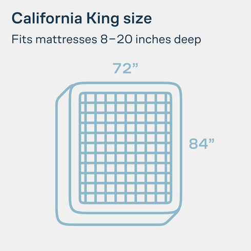 Niagara Cotton California King Mattress Topper, Pillow Top Quilted Fitted Cooling Topper for Back Pain, Fits 20 Inches