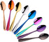8 Pieces 18/10 Dessert Spoons, Teaspoons, Small Coffee Spoons, Espresso Spoons, 5.5 Inch (Multicolor)