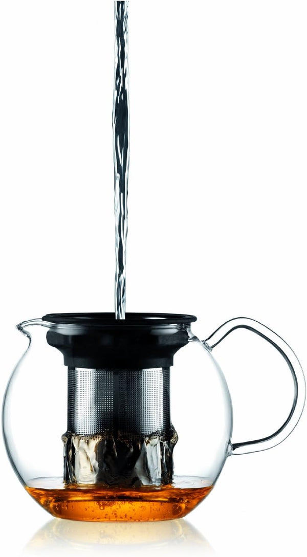 Bodum Assam Glass Tea Press, 34oz with Stainless Steel Filter, Brushed