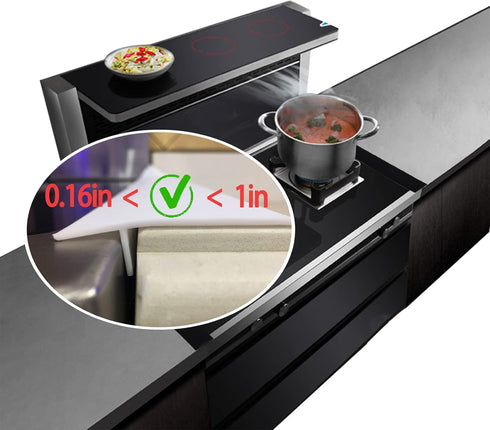 Kitchen Silicone Stove Counter Gap Cover, 25 Inches Countertop Strips Gap Guard, Easy to Clean (White)