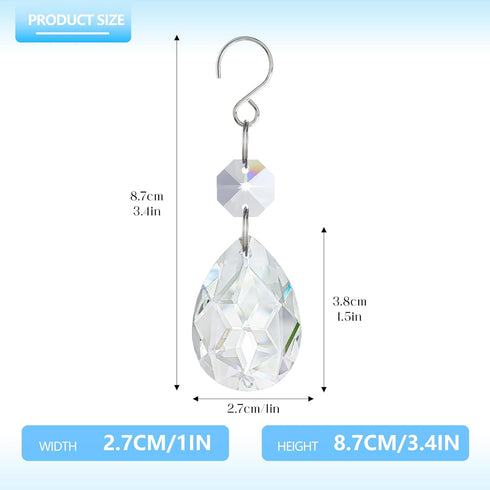 20Pcs 3Inch Crystal Prisms Windows Hanging Ornament Bauhinia Beads Chandelier Crystals Replacement for Birthday Wedding
