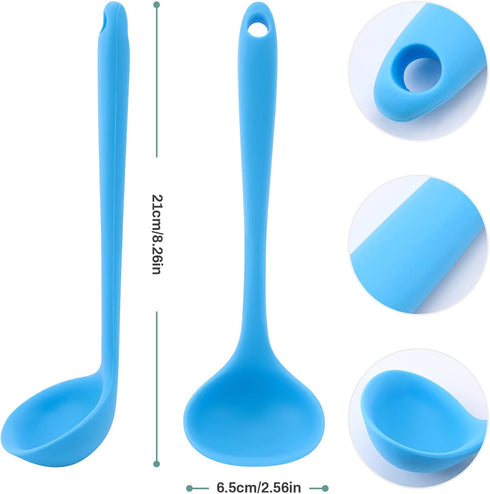 5 Pieces Silicone Ladles, Small Soup Ladle Spoon, Heat Resistant Kitchen Spoons for Cooking and Serving Sauce, Chili,