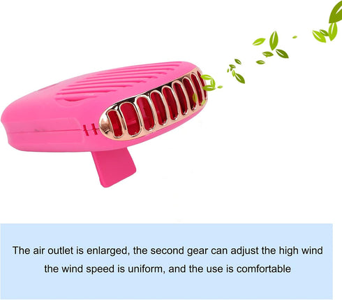 FILFEEL Eyelash Fan for Lash Extensions, Multi-Functional Portable Handheld USB Bladeless Cooling Fan (Rose Red)