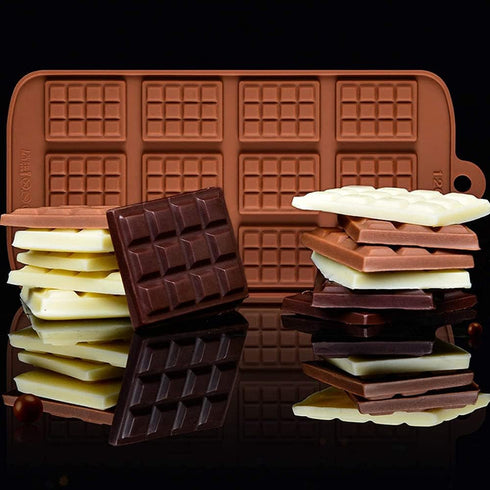 Waffle Chocolate Moulds, Silicone Candy Molds, 3PCS 12-Cavity Small Break Apart Molds, Non-Stick Reusable