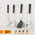 Stainless Steel Cooking Utensils Set - 4-Piece Kitchen Set with PP Handles, Dishwasher Safe, Non-Stick Spoons & Spatula