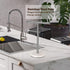 Hand Towel Holder Stand Countertop, Sturdy Marble Base, No Wobbly Hand Towel Rack for Bathroom (Brushed Nickel)