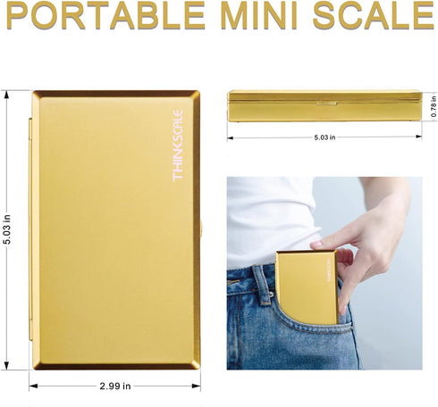 THINKSCALE 50g/0.001g Digital Milligram Scale, Gold Mg Scale with Calibration Weight for Reloading and Powder Medicine