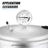 MEANLIN MEASURE Stainless Steel Pressure Cooker Gauge, 0-20Psi 2" Dial Face, Lower Mount Pressure Tank Table