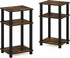 Set 2, 3-Tier Furinno JUST Side Table of Open Shelf End Table, Toolless Assembly Night Stand, Bedside Table with Square