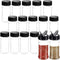16 PCS 3.5oz Plastic Seasoning Containers with Black Screw Lids to Pour