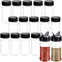 16 PCS 3.5oz Plastic Seasoning Containers with Black Screw Lids to Pour