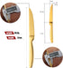 Steak Knife Set, 4-Piece Serrated Steak Cutlery Steak Knife, Gold Stainless Steel Steak Cutlery Knife for Home, Restaurant, Hotel, 22cm by Buyer Star
