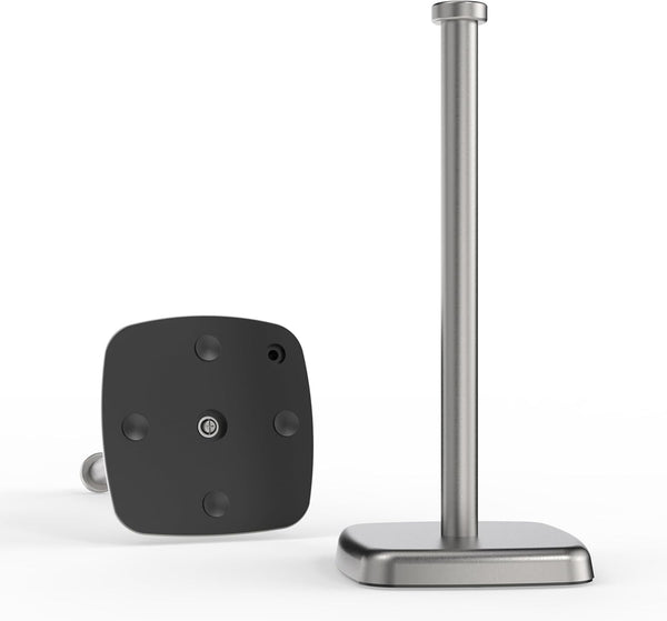 Paper Towel Holder Countertop, Standing Weighted Base Non-Slip Dispenser for Most Size Paper Rolls, Stainless Steel