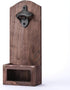 Vintage Wooden Wall Mounted Bottle Opener with Cap Collector Catcher, Ideal Gift for Beer Lovers