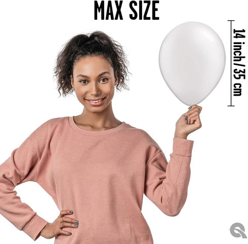 Qualatex 43788 Pearl White Latex Balloons, 11", Pack of 100