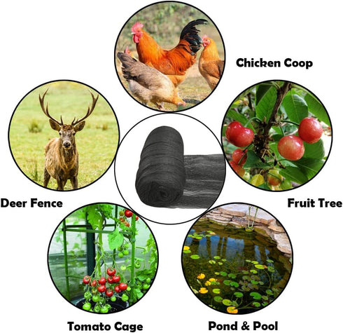 7.5x100 1/2 Meanchen Bird Netting Ft, in Mesh Heavy Duty Garden Netting for Plants, Fruit Trees, Vegetables, Extra