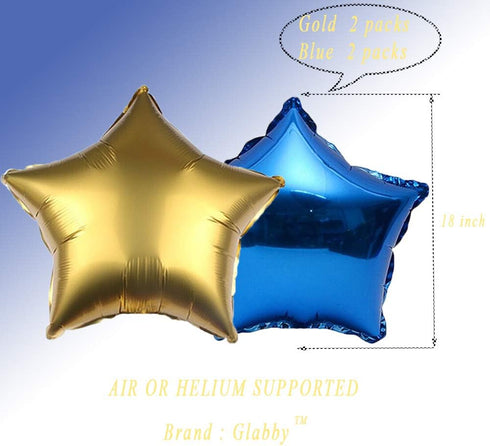 Birthday Decorations Royal Blue Gold – Glabby Happy Birthday Balloon Foil Banner for Boys Men Bday Party