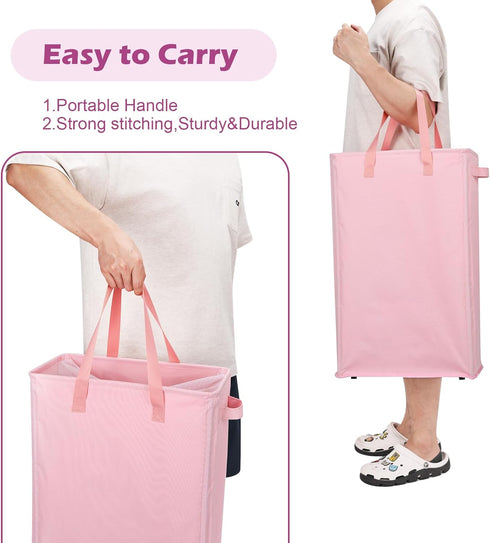 Odonata Slim Laundry Hamper, Collapsible Laundry Basket Thin Dirty Clothes Basket, Narrow Laundry Bag Foldable Dirty