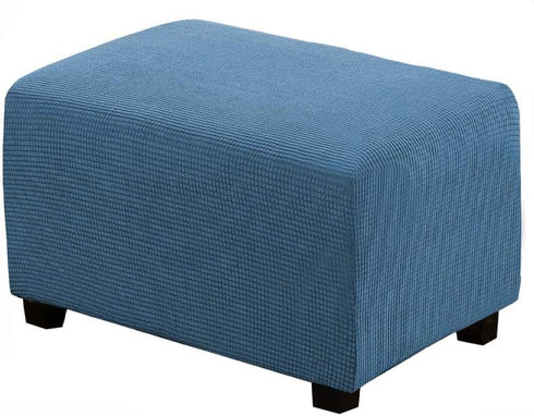 VIENLOVE Rectangle Ottoman Slipcover Polyester Blend Footstool Protector Covers Stretch with Elastic Bottom