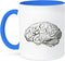 3dRose 15oz Two Tone Blue Coffee Mug, Unique Brain Themed Gifts for Science Lovers