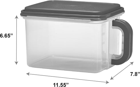 SEDLAV Medium Plastic Canister with Handle, 21 Cups - Kitchen Storage Solution with Gray Lid and Handle