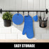Rorecay Extra Long Oven Mitts and Pot Holders Set, Heat Resistant Silicone Oven Mittens for Kitchen Baking (Lake Blue)