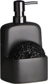 Dish Soap Dispenser - Kitchen Soap Dispenser with Sponge Holder Matte Ceramic