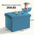 17x13x13in(Blue) LINMAGCO Storage Ottoman Folding Foot Stool Velvet Foot Rest with Padded Modern Ottoman with Storage