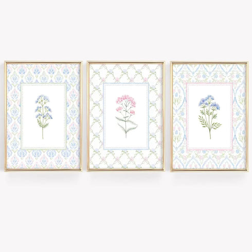 Lhoiplme Wildflower Nursery Wall Art Decor Baby Girl Room Canvas Prints Pastel Floral